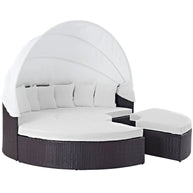 Outdoor Faux Rattan Canopy Daybed Set