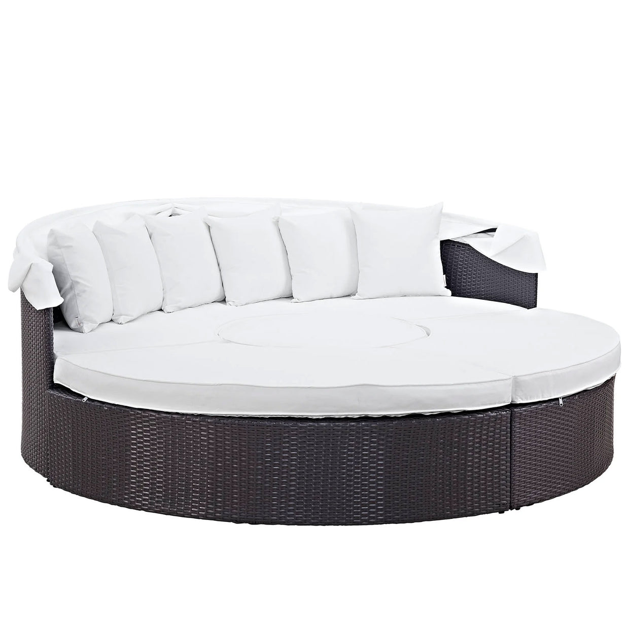 Outdoor Faux Rattan Canopy Daybed Set