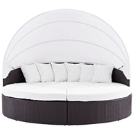 Outdoor Faux Rattan Canopy Daybed Set