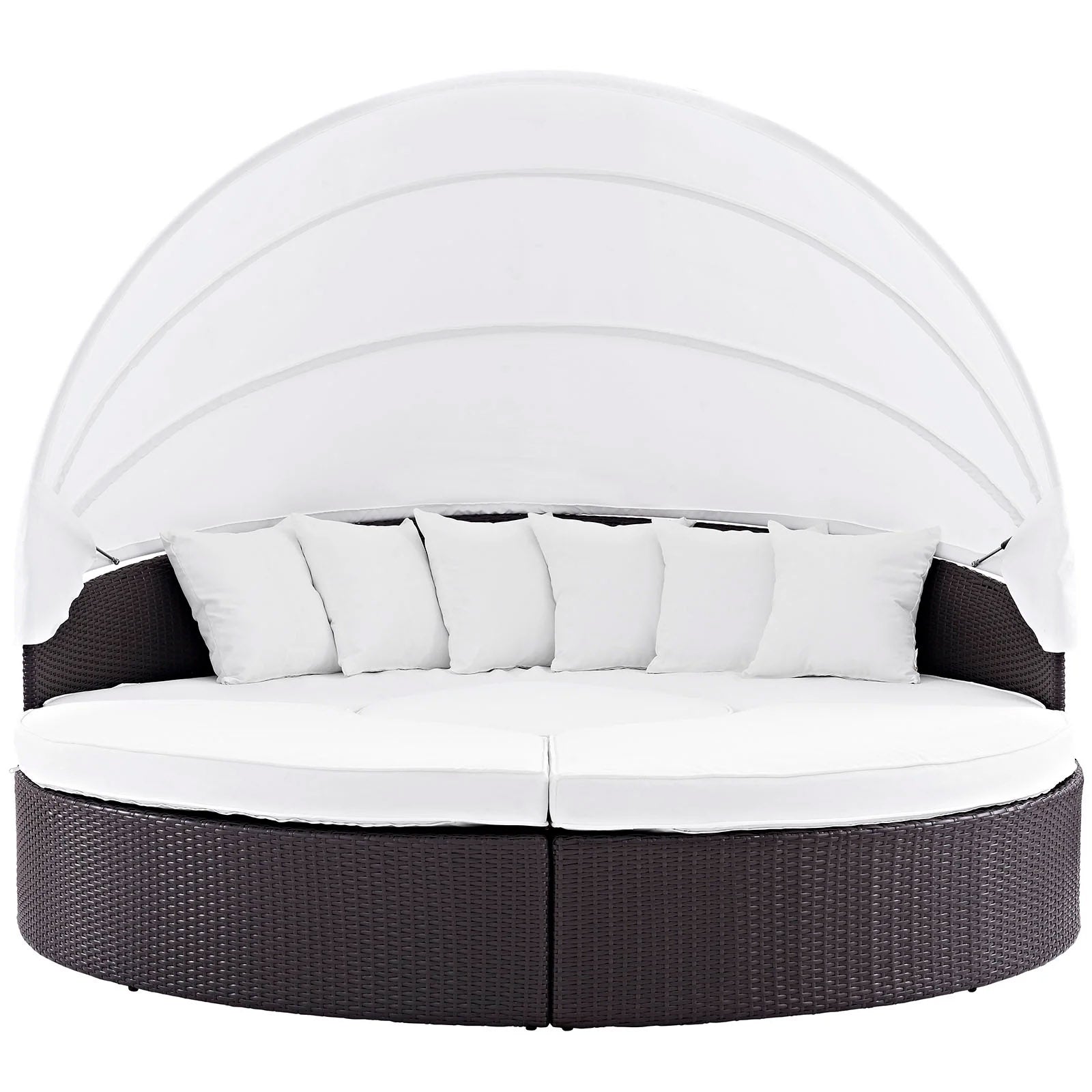 Outdoor Faux Rattan Canopy Daybed Set