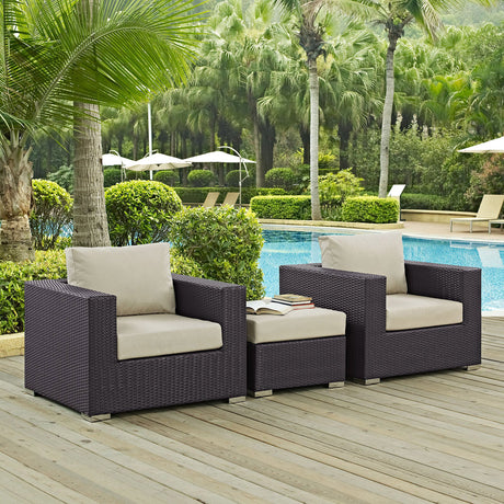 Outdoor Patio Faux Rattan 3 PC Set