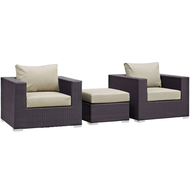 Outdoor Patio Faux Rattan 3 PC Set
