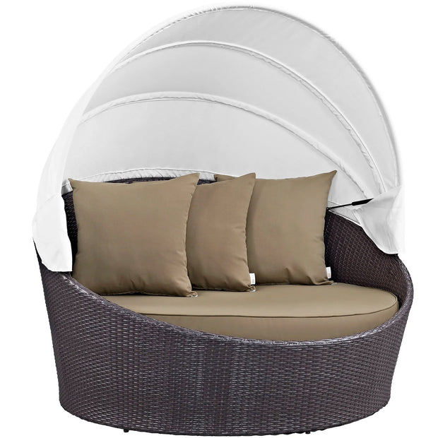 Outdoor Faux Rattan Canopy Daybed