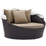 Outdoor Faux Rattan Canopy Daybed