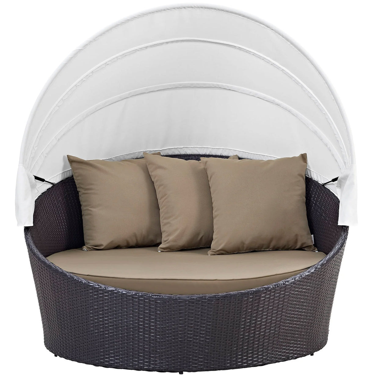Outdoor Faux Rattan Canopy Daybed