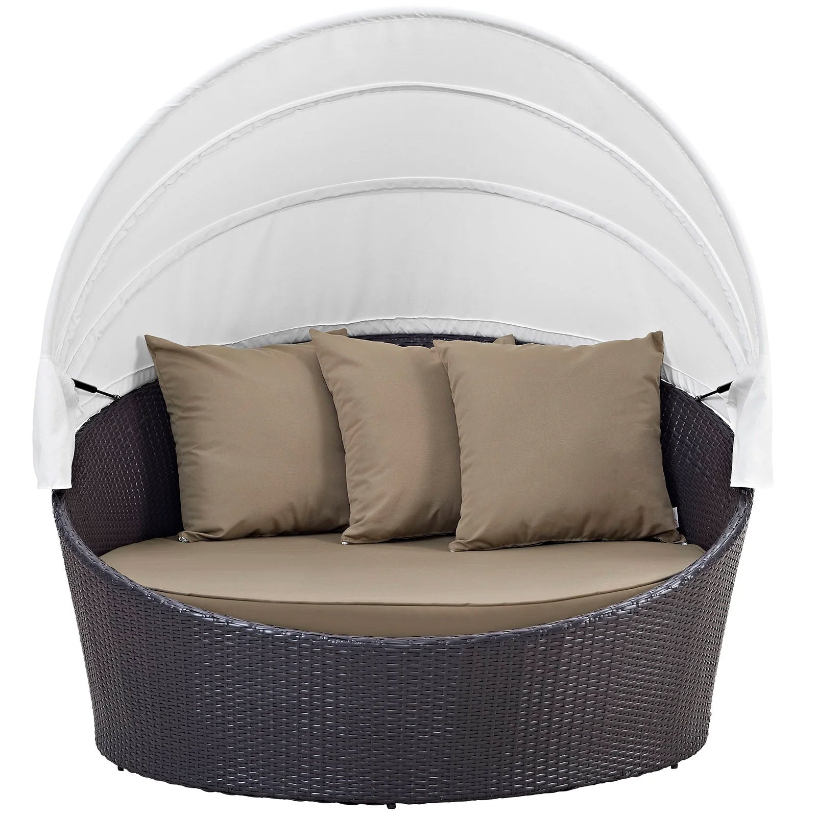 Outdoor Faux Rattan Canopy Daybed