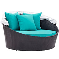Outdoor Faux Rattan Canopy Daybed