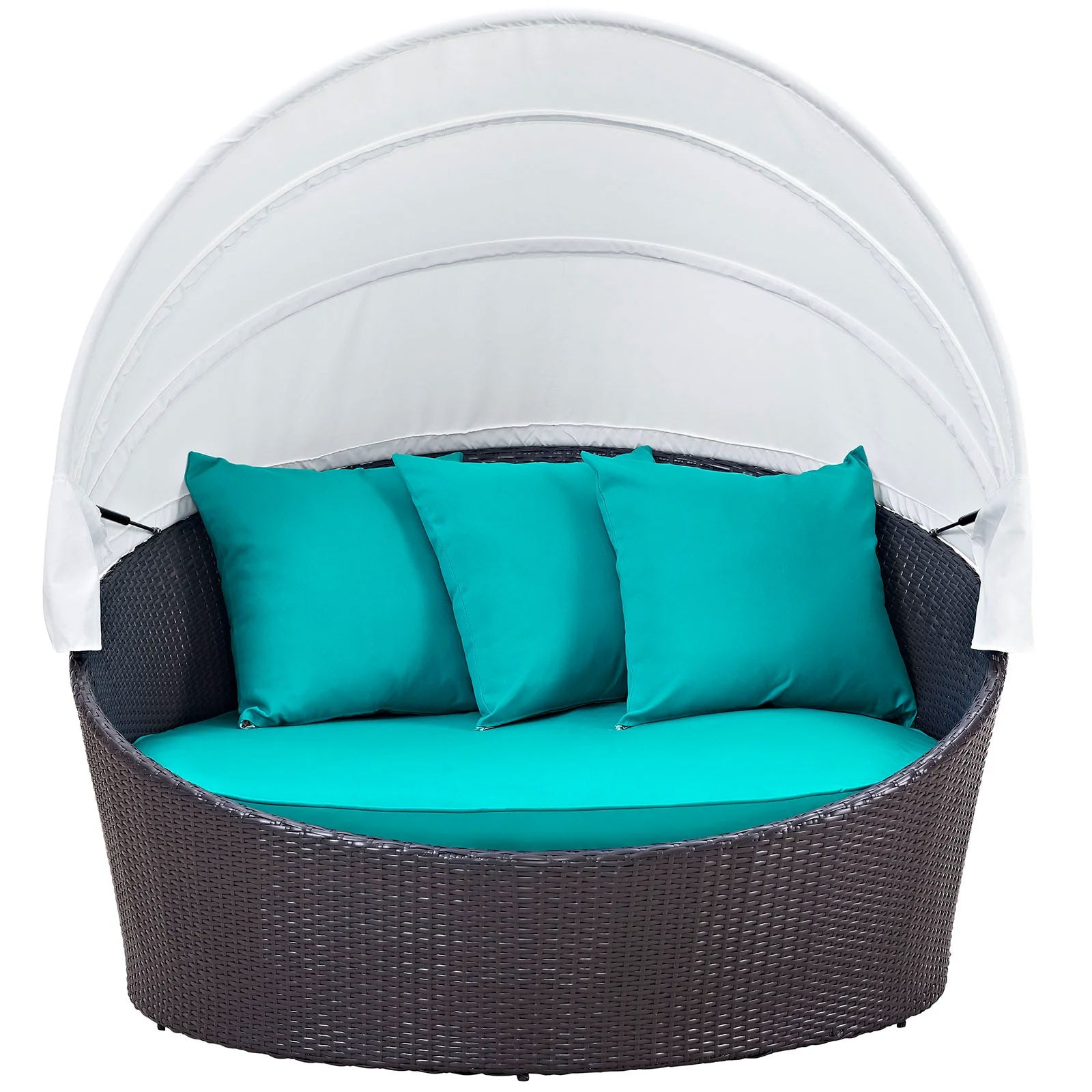Outdoor Faux Rattan Canopy Daybed
