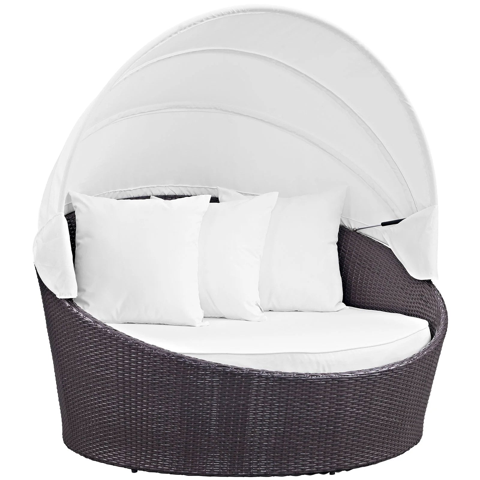 Outdoor Faux Rattan Canopy Daybed
