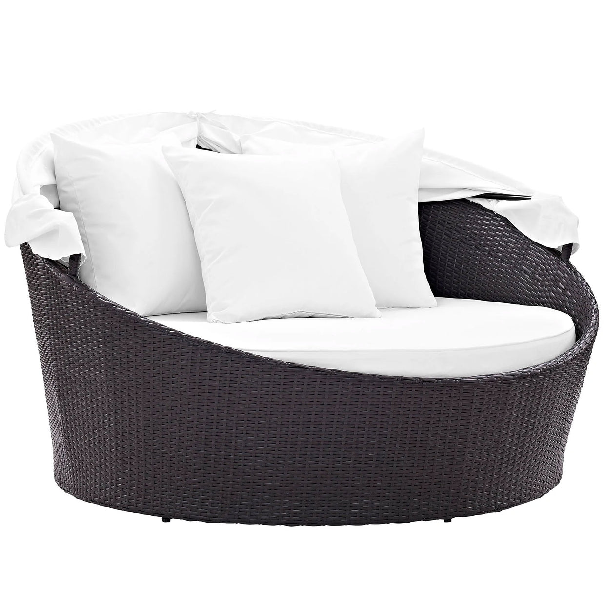 Outdoor Faux Rattan Canopy Daybed