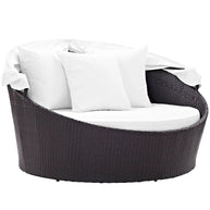 Outdoor Faux Rattan Canopy Daybed