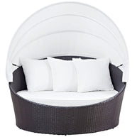 Outdoor Faux Rattan Canopy Daybed