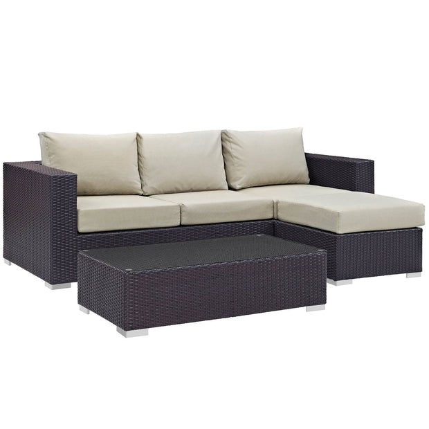 Outdoor Faux Rattan 3 PC Set