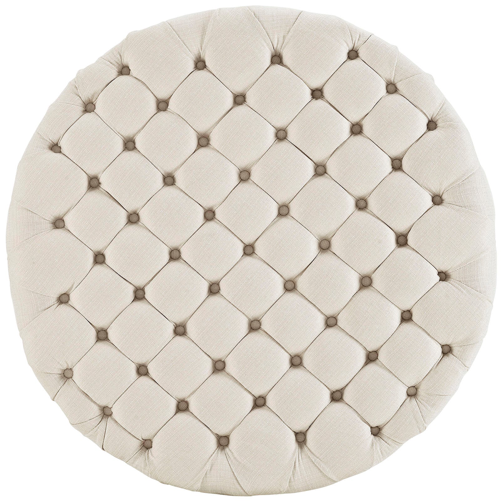 Round Upholstered Tufted Ottoman