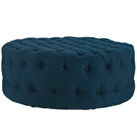 Round Upholstered Tufted Ottoman