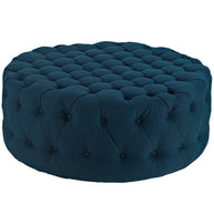 Round Upholstered Tufted Ottoman