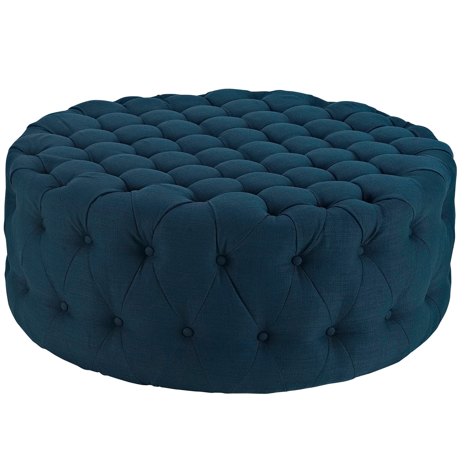 Round Upholstered Tufted Ottoman
