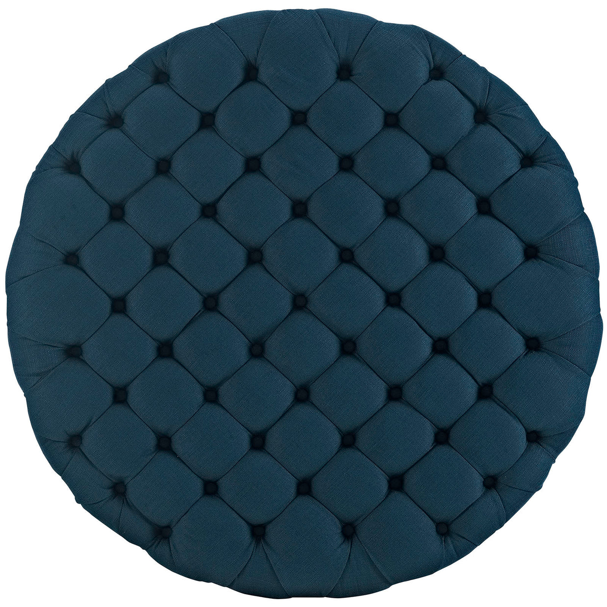 Round Upholstered Tufted Ottoman