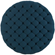 Round Upholstered Tufted Ottoman
