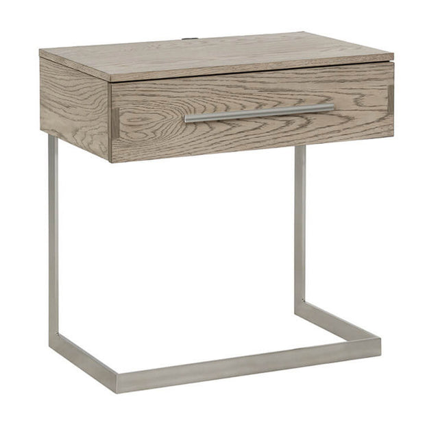 1-Drawer Gray Oak Nightstand