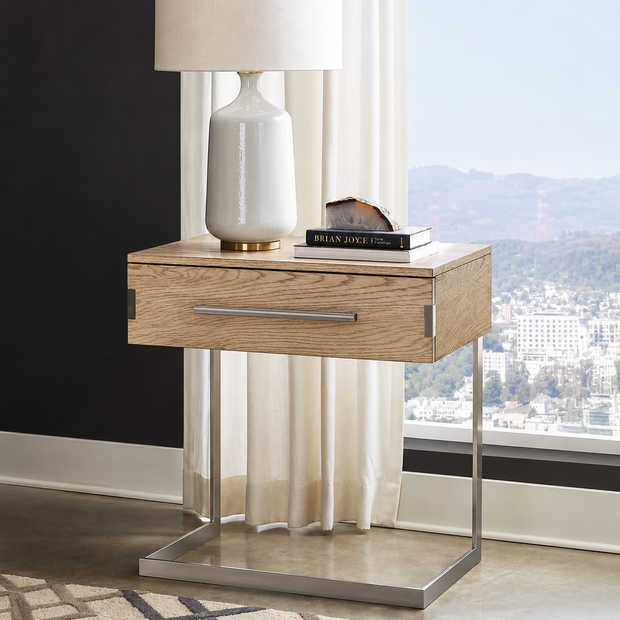 1-Drawer Oak Nightstand