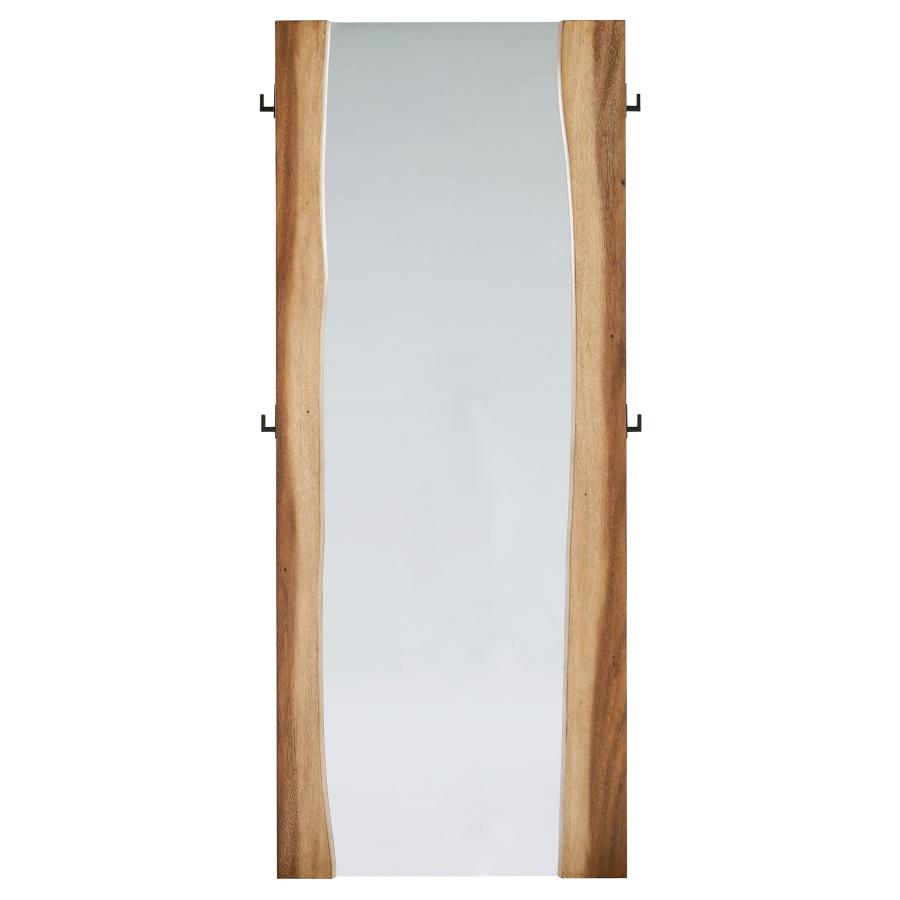 Rustic Smoky Walnut Floor Mirror