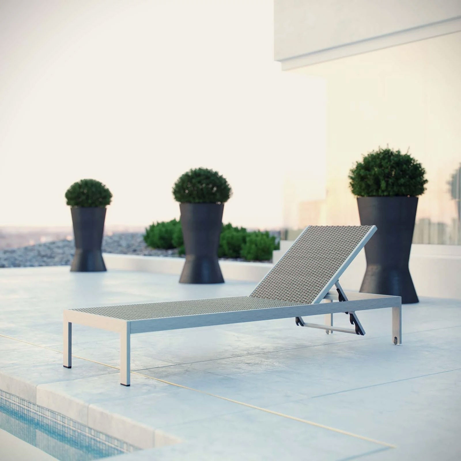 Outdoor Aluminum Rattan Chaise