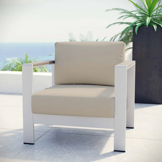 Contemporary Aluminum Outdoor Armchair