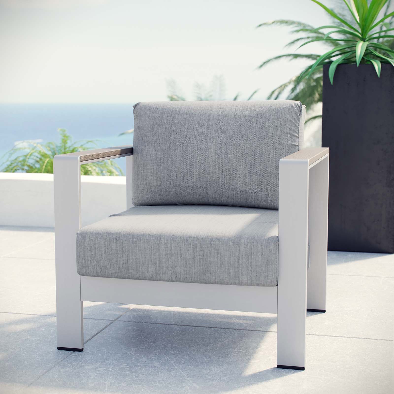 Contemporary Aluminum Outdoor Armchair