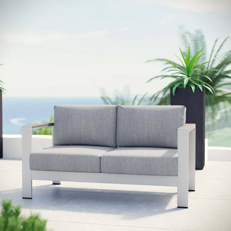 Contemporary Aluminum Outdoor Loveseat