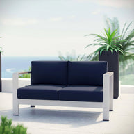 Contemporary Aluminum Outdoor Loveseat