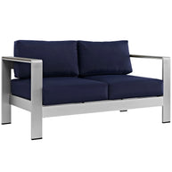 Contemporary Aluminum Outdoor Loveseat