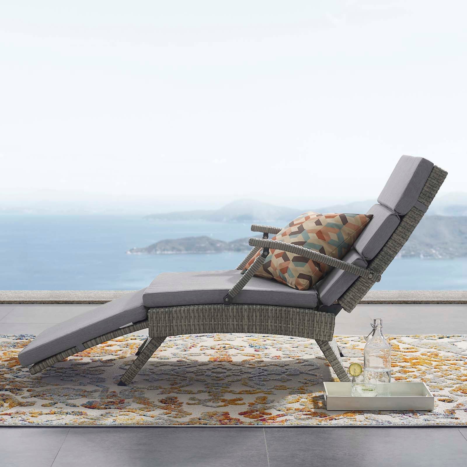 Outdoor Wicker Rattan Chaise