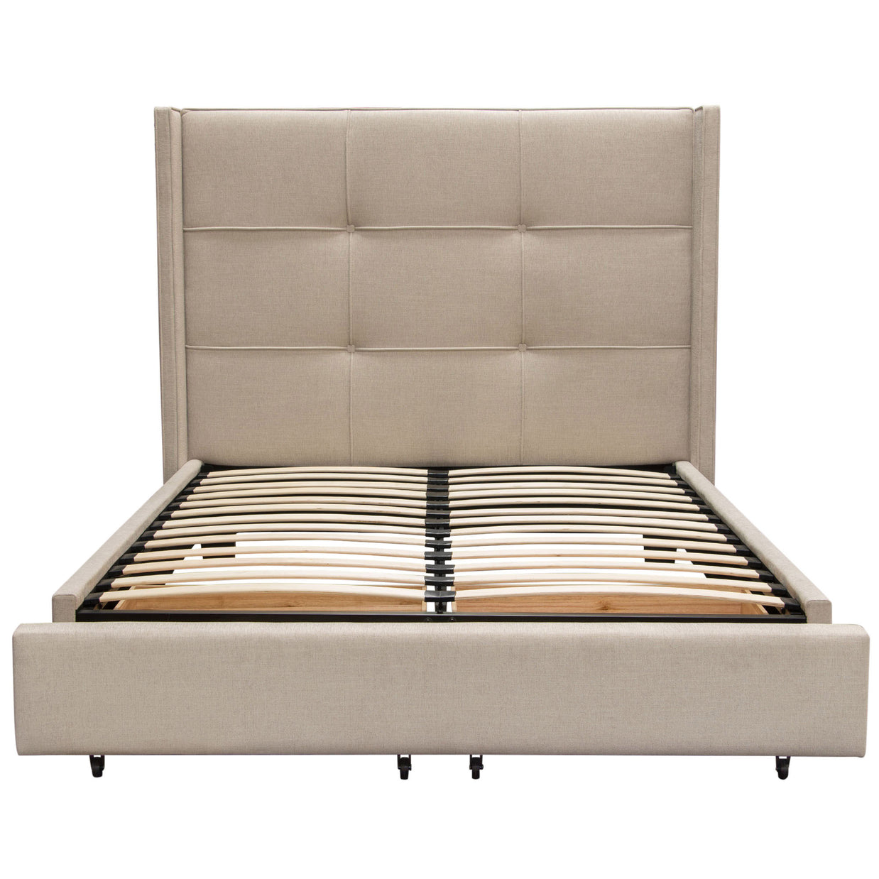 Button Tufted Platform Bed w/ Storage