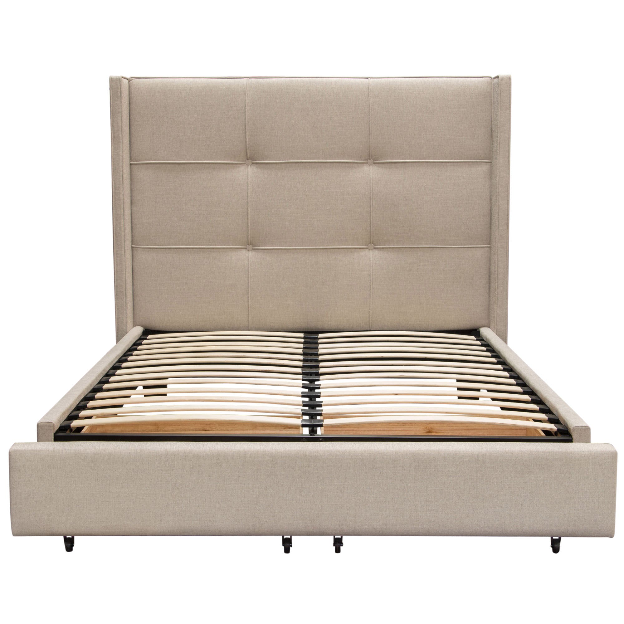 Button Tufted Platform Bed w/ Storage