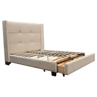 Button Tufted Platform Bed w/ Storage