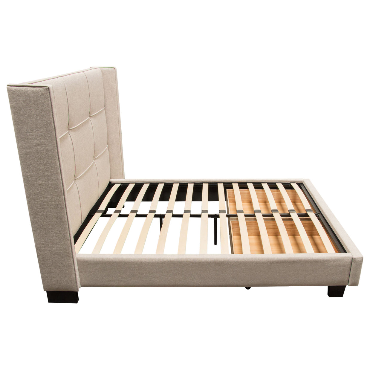Button Tufted Platform Bed w/ Storage