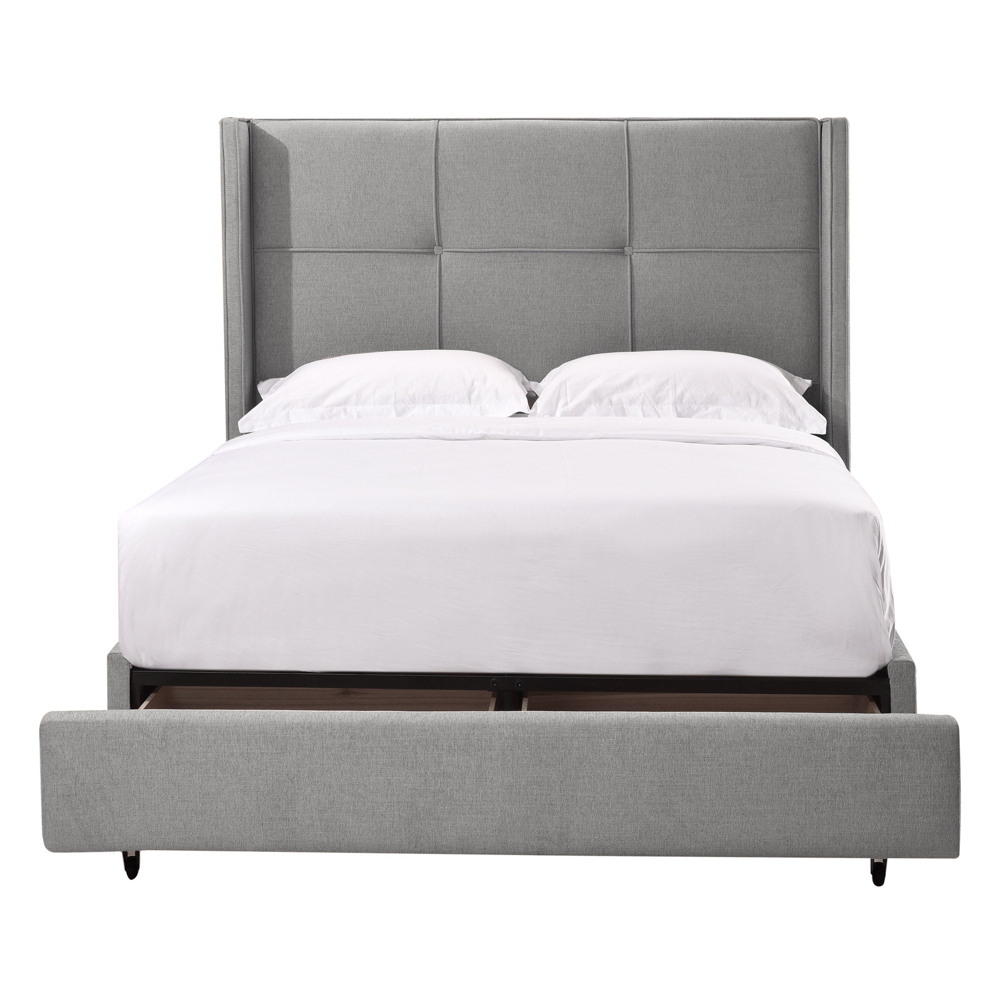 Button Tufted Platform Bed w/ Storage