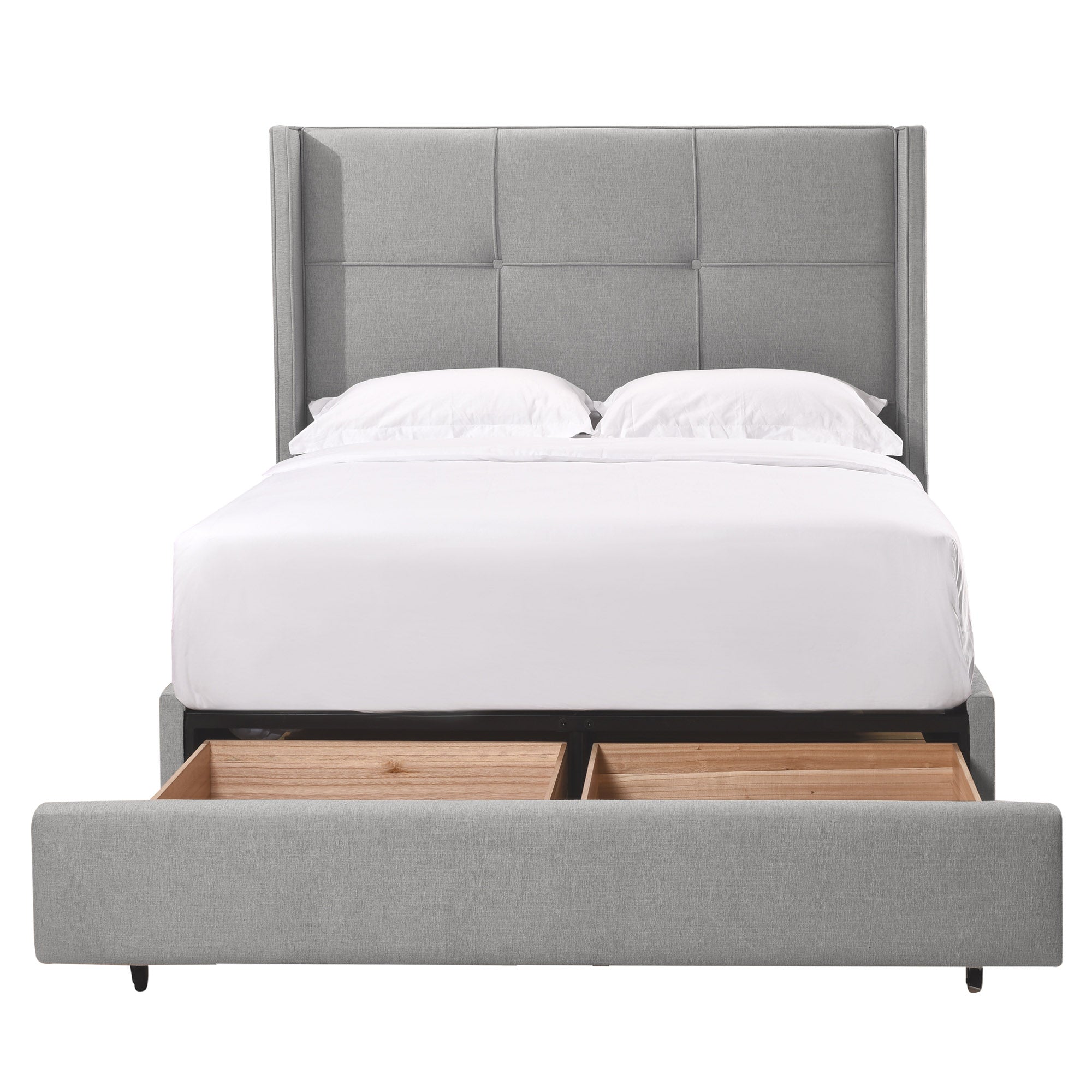 Button Tufted Platform Bed w/ Storage