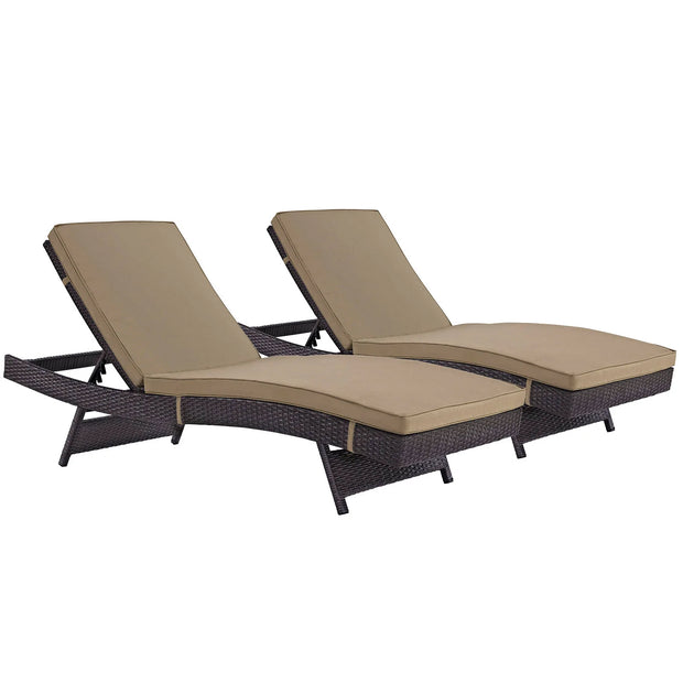 Outdoor Faux Rattan Chaise Set
