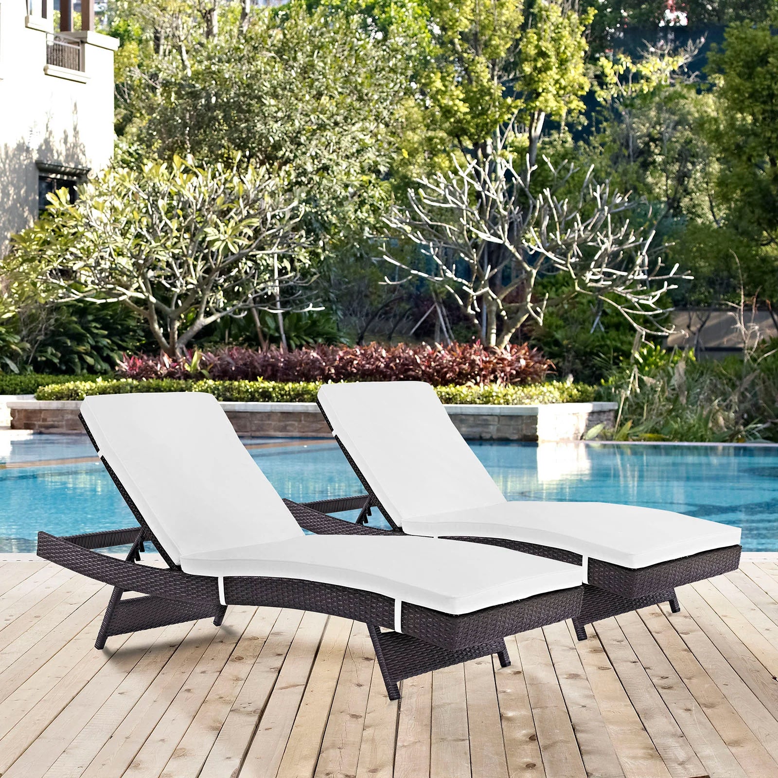 Outdoor Faux Rattan Chaise Set