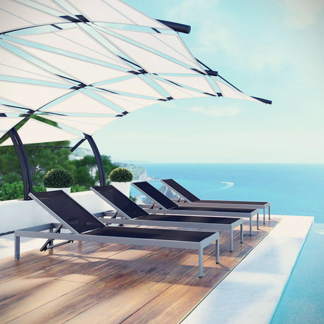 Outdoor Aluminum 4 PC Mesh Chaise Set