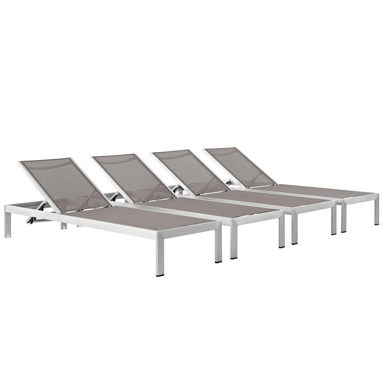 Outdoor Aluminum 4 PC Mesh Chaise Set