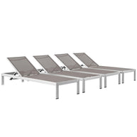 Outdoor Aluminum 4 PC Mesh Chaise Set