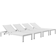 Outdoor Aluminum 4 PC Mesh Chaise Set