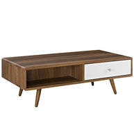 Walnut & White Mid-Century Coffee Table