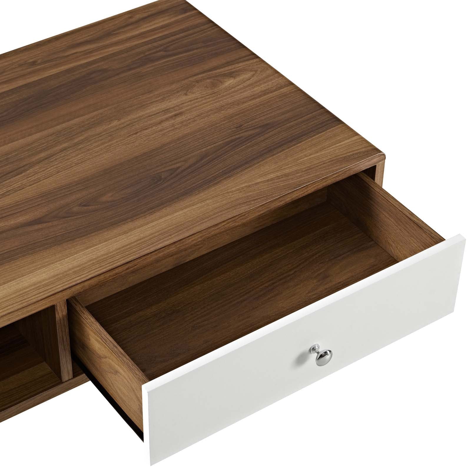 Walnut & White Mid-Century Coffee Table