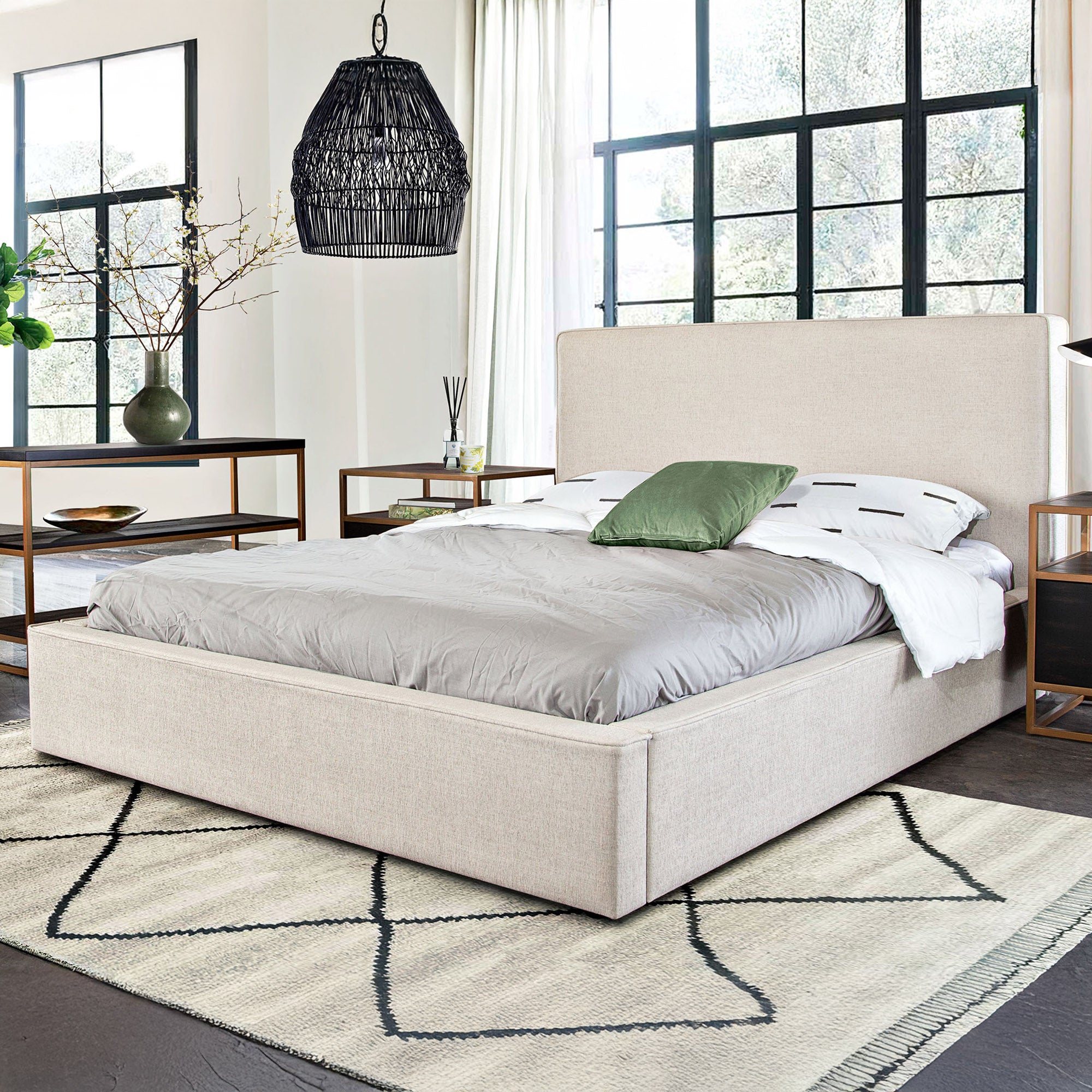 Neutral Contemporary Upholstered Bedframe