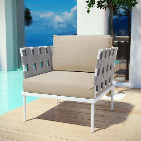 Outdoor Aluminum & Fabric Weave Armchair