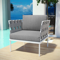 Outdoor Aluminum & Fabric Weave Armchair